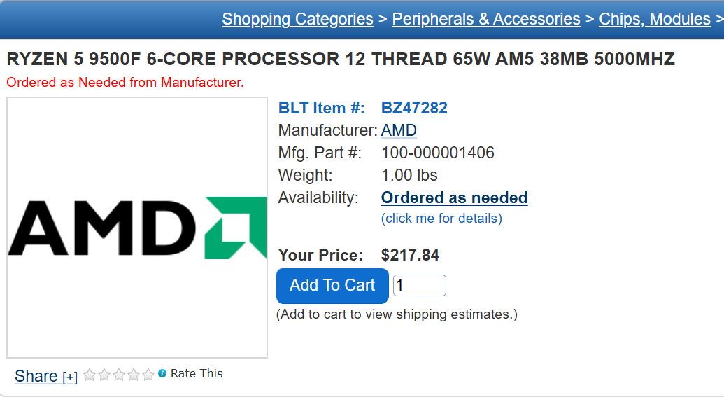 Ryzen 5 9500F