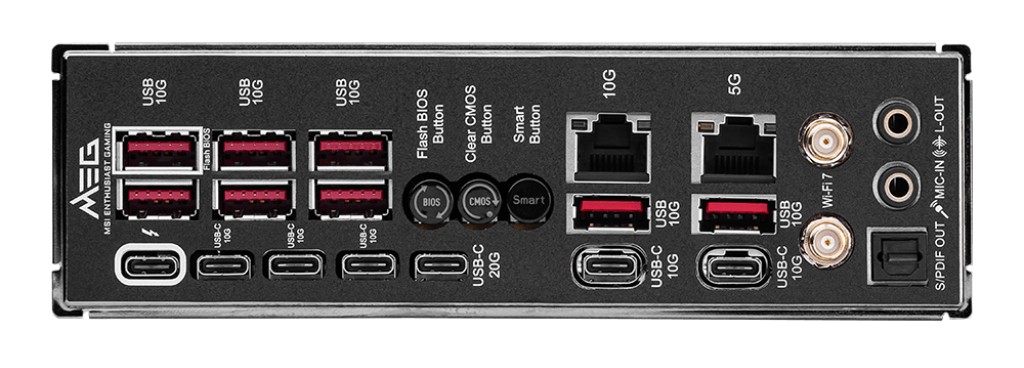 MEG Z890 Godlike - tylny panel