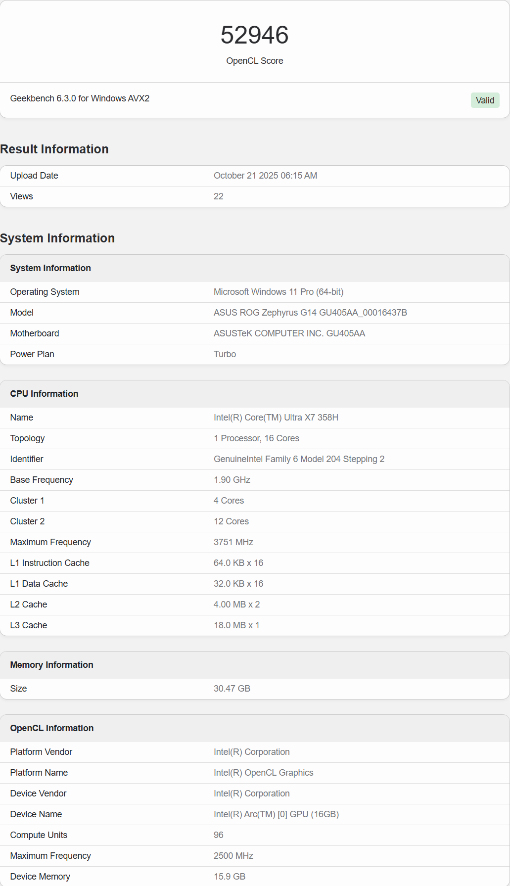 Core Ultra X7 358H