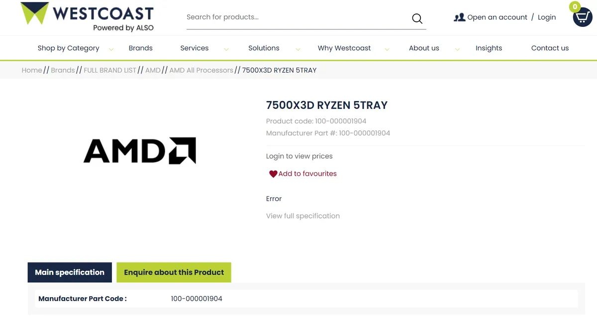 Ryzen 5 7500X3D