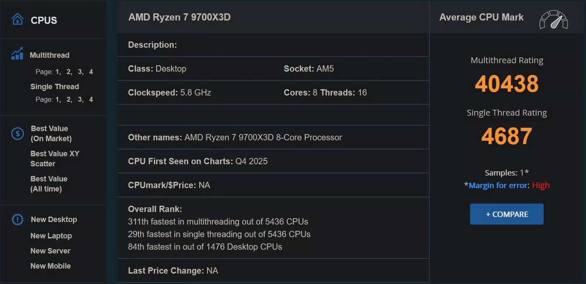 Ryzen 7 9700X3D