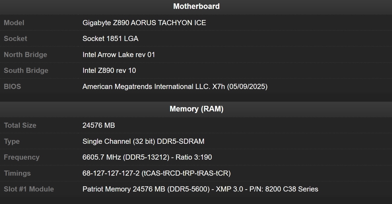 Rekord OC DDR5 - CPU-Z