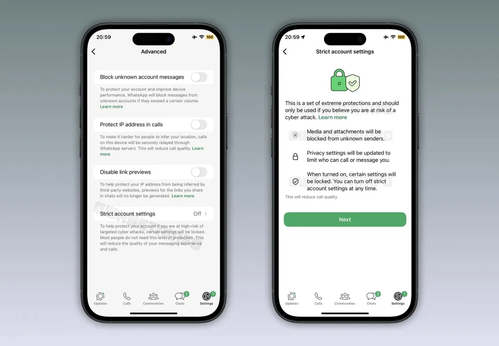 WhatsApp lepsza ochrona konta