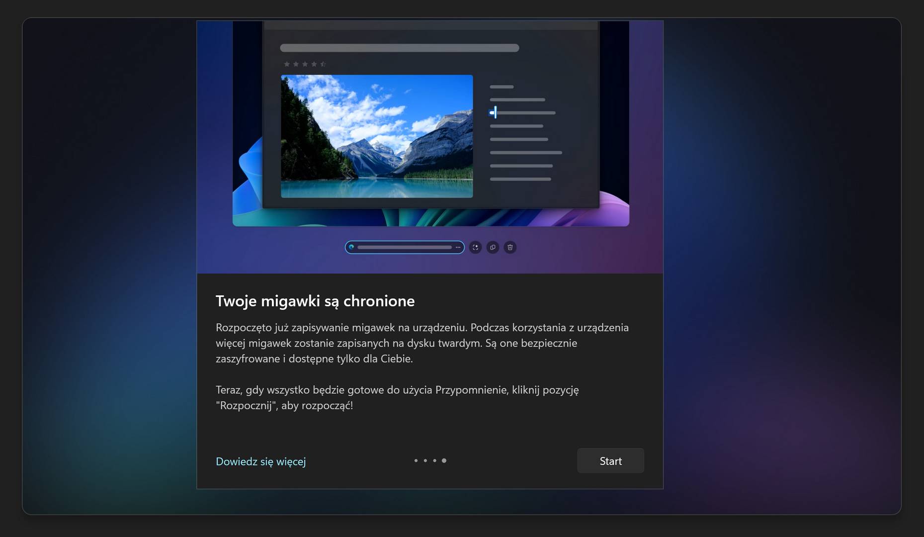 Pierwsze uruchomienie Recall