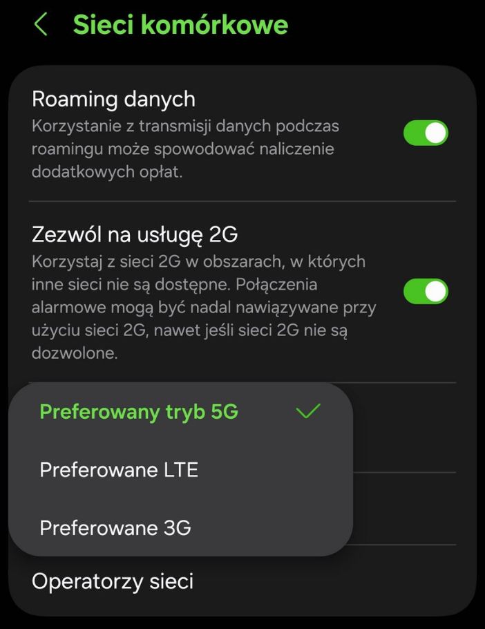 jak włączyć 5G w smartfonie