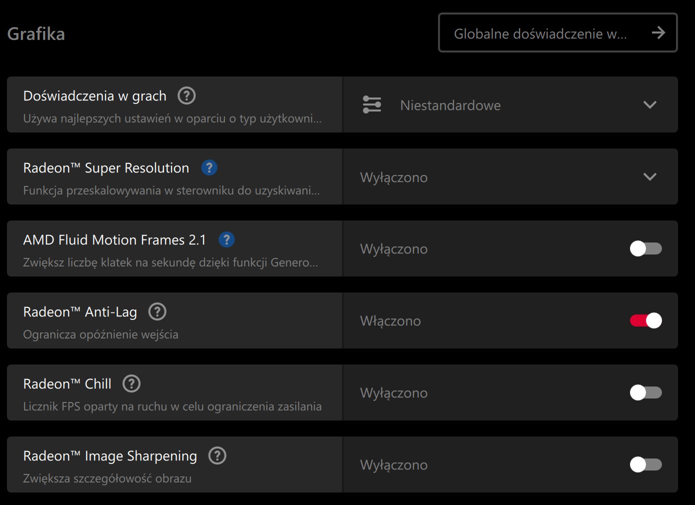 Anti-Lag w sterownikach Adrenaline