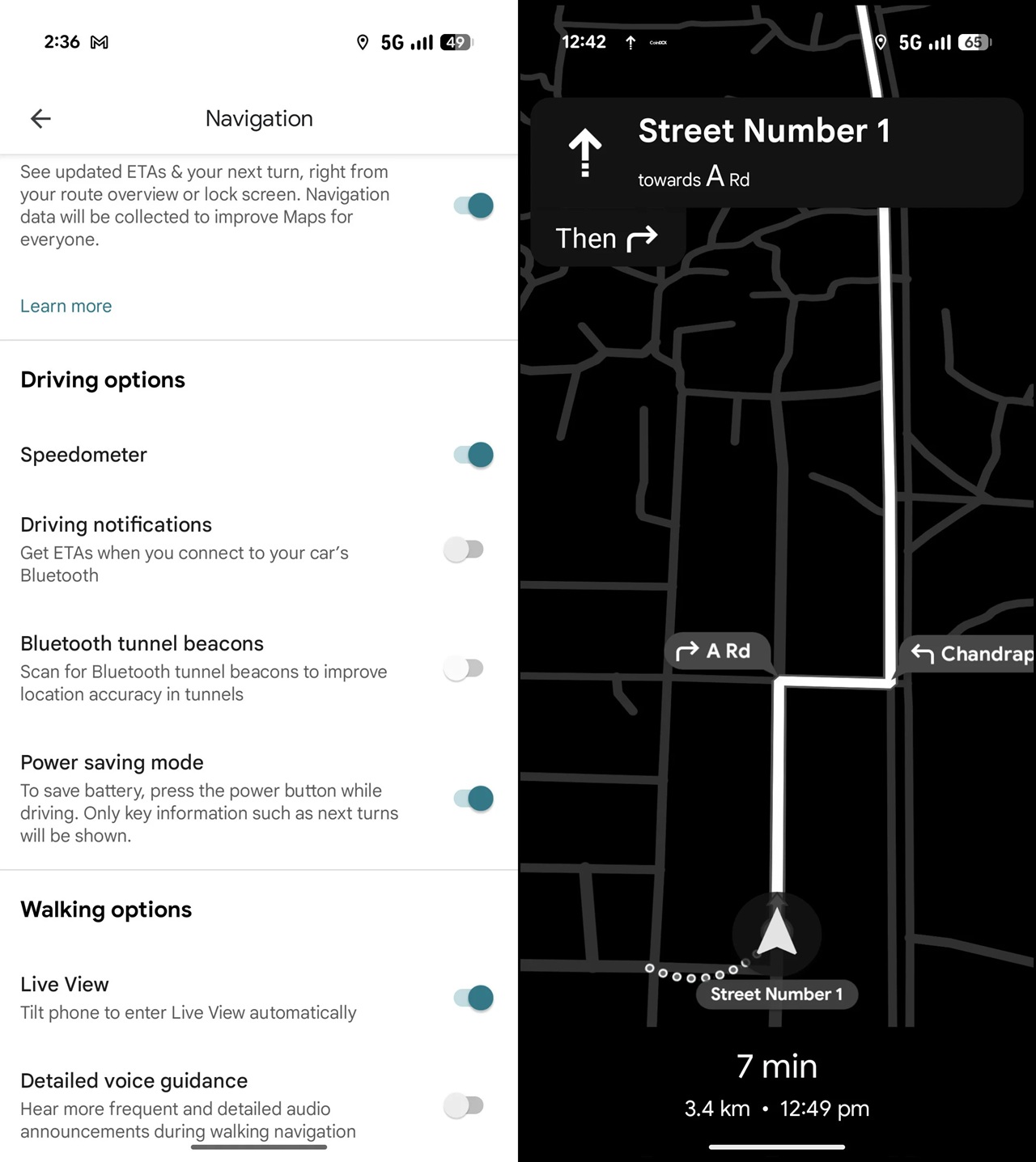 Mapy Google tryb oszczędzania energii