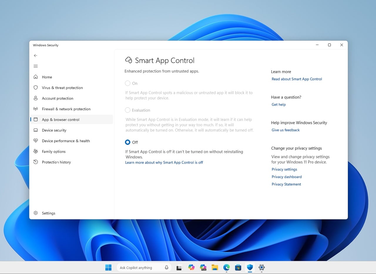 Windows 11 Smart App Control