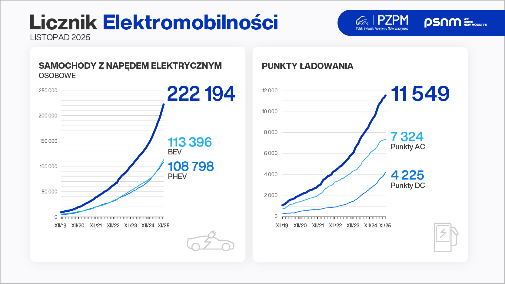 Liczba samochodów elektrycznych w Polsce
