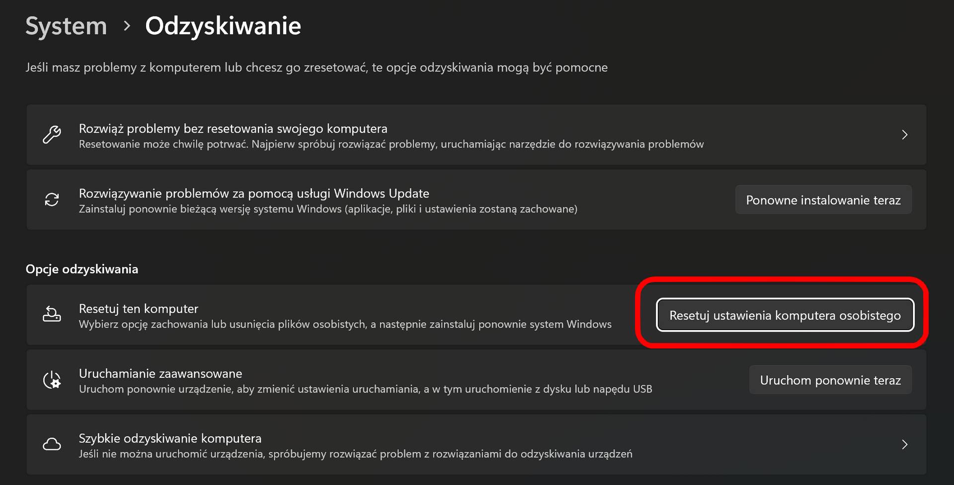 Odzyskiwanie systemu