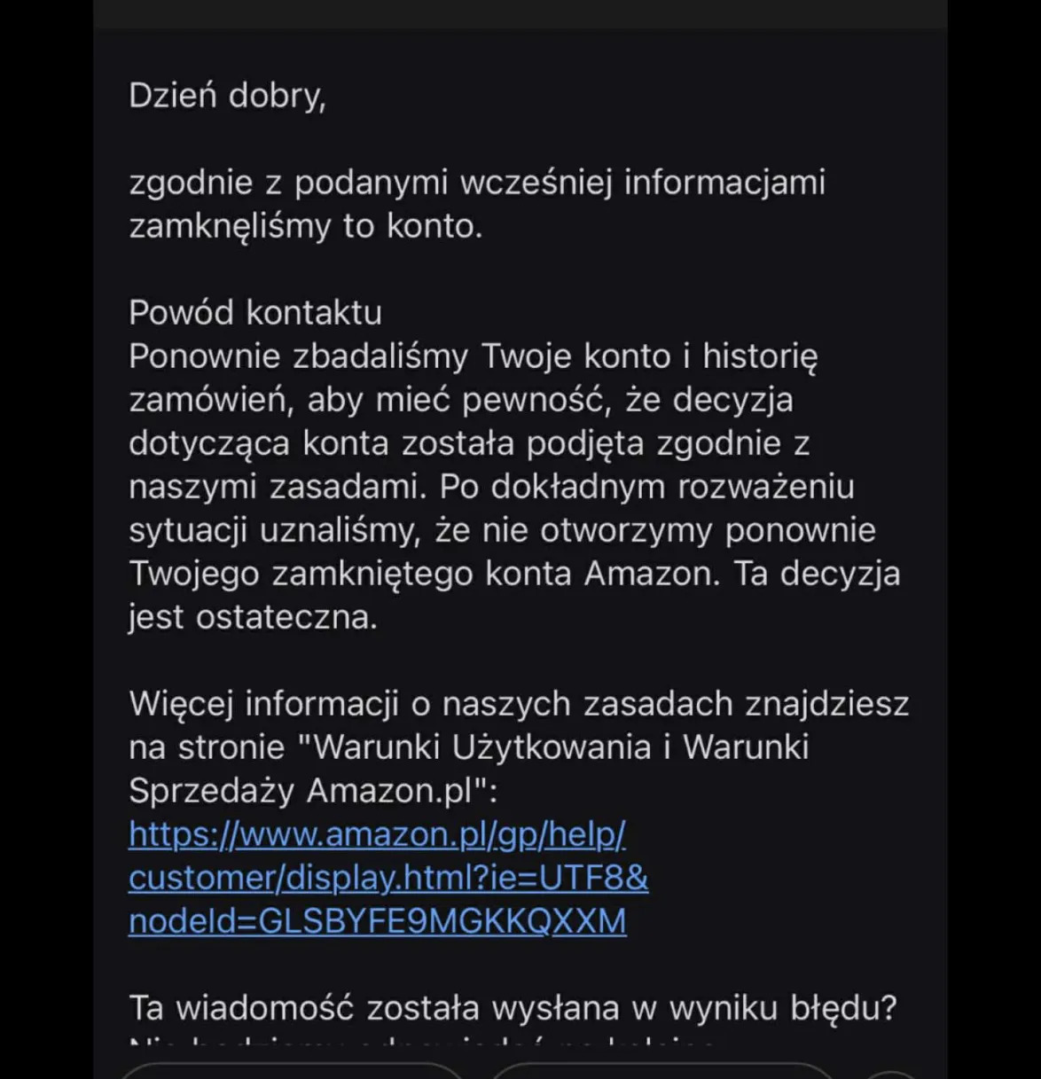 Amazon zwrot