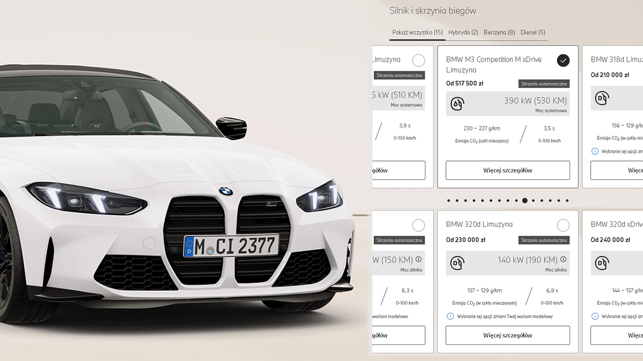 Dostępne silniki dla BMW Serii 3 (wliczając w to BMW M3)