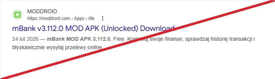 mBank fałszywa aplikacja
