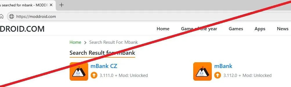 mBank fałszywa aplikacja
