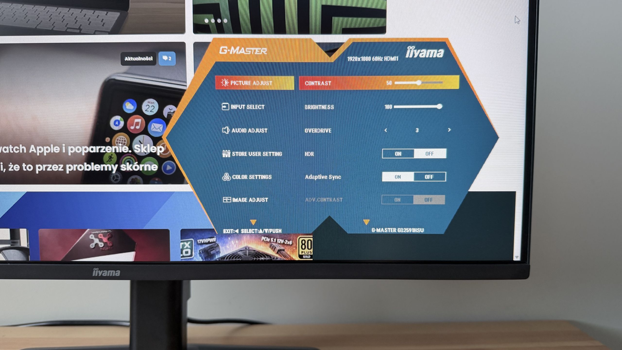 Monitor iiyama G‑Master GB2591HSU‑B1 Gold Phoenix