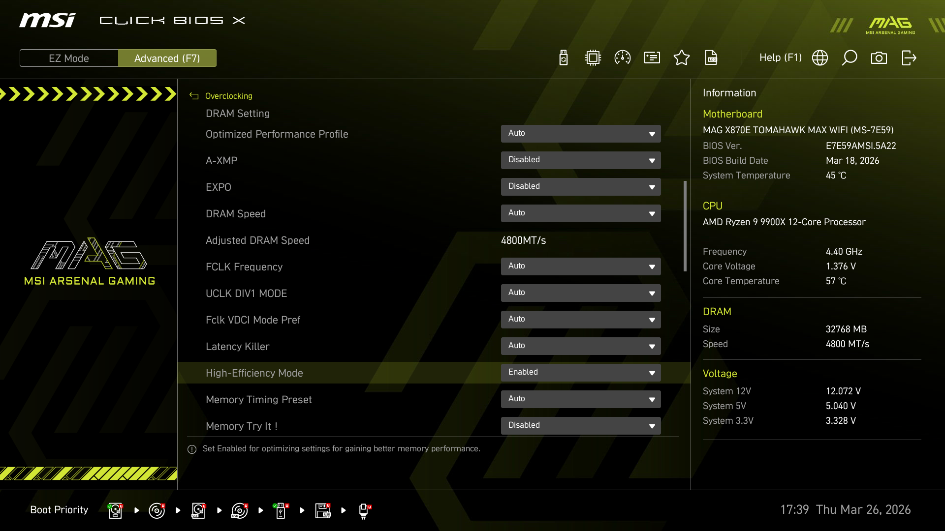 Test MSI MAG X870E TOMAHAWK MAX WIFI