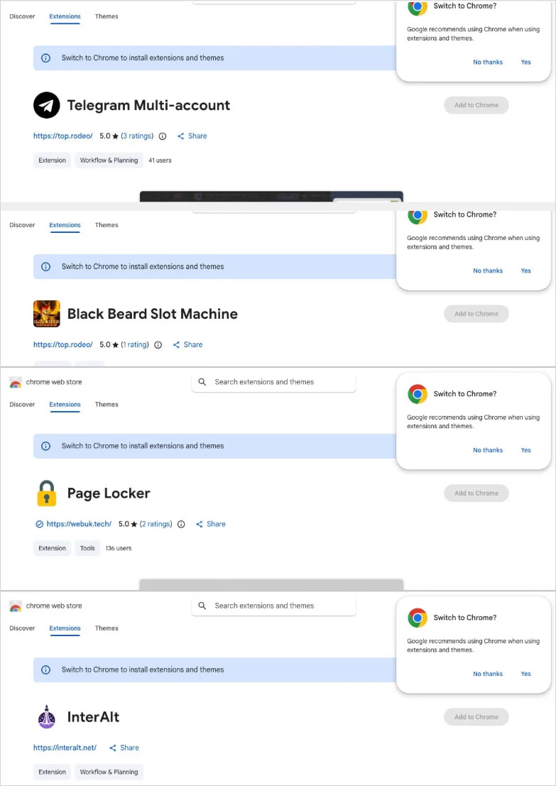 Złośliwe wtyczki Google Chrome