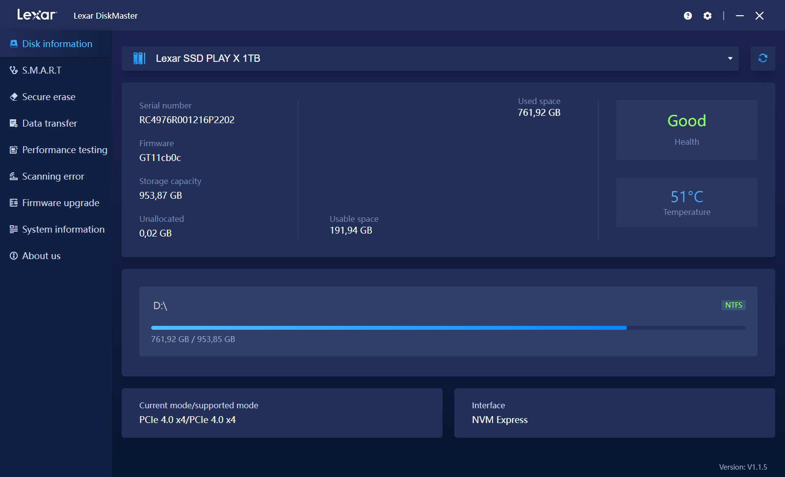 Lexar SSD DiskMaster