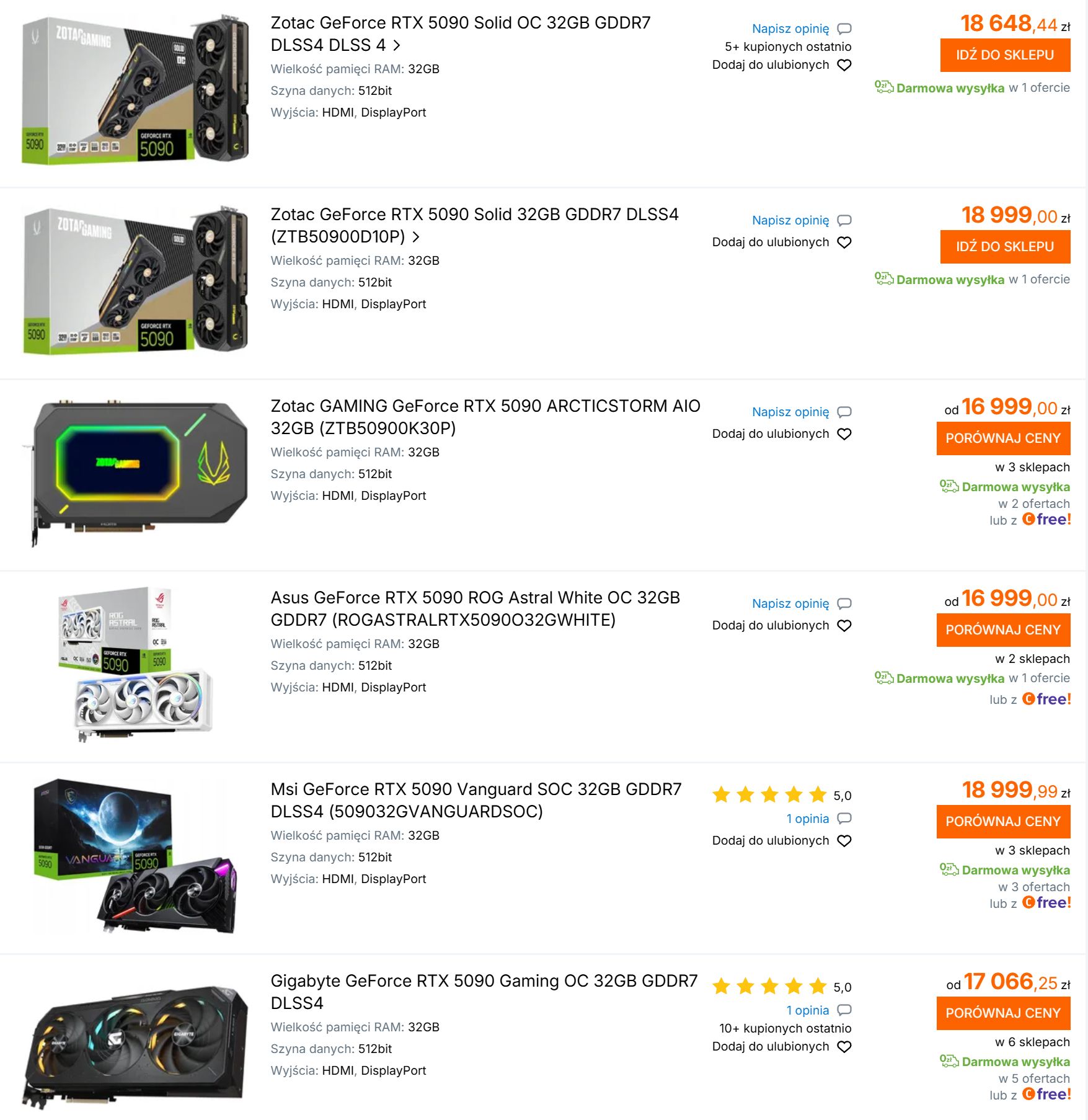 RTX 5090 już teraz kosztuje fortunę