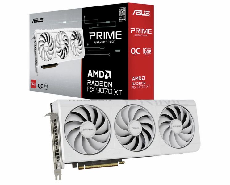 ASUS Radeon RX 9070 XT Prime OC White