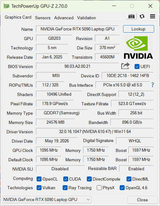 MSI Raider 16 Max HX B2WJ-227PL