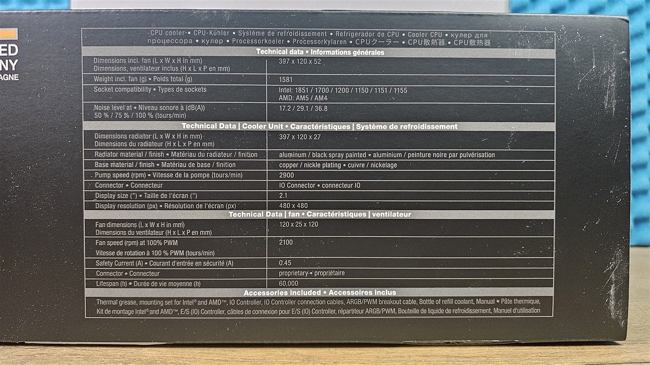be quiet! Light Loop IO LCD 360 mm – opakowanie i specyfikacja