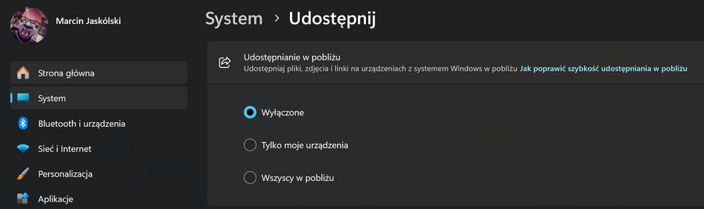 Udostępnianie w pobliżu