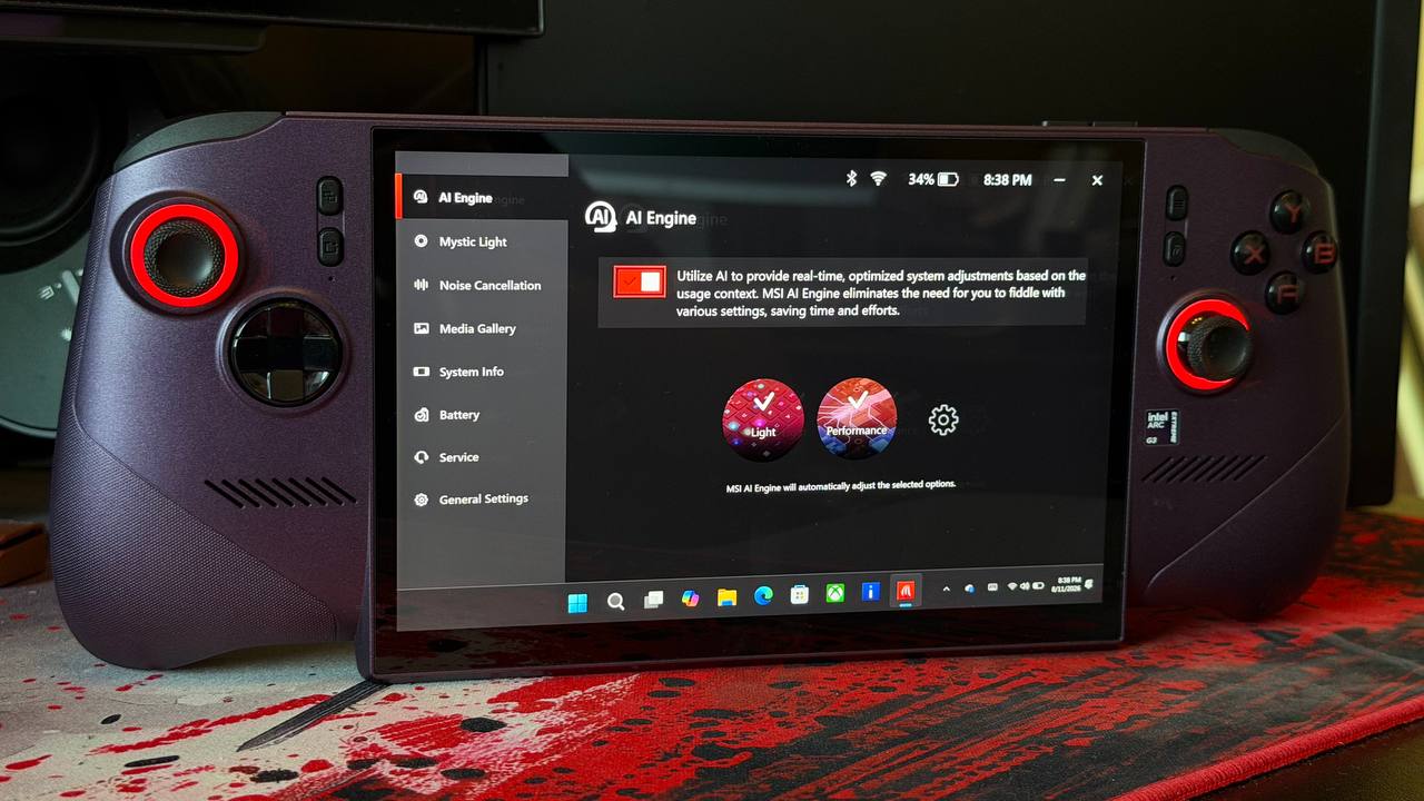 MSI Claw 8 EX AI+
