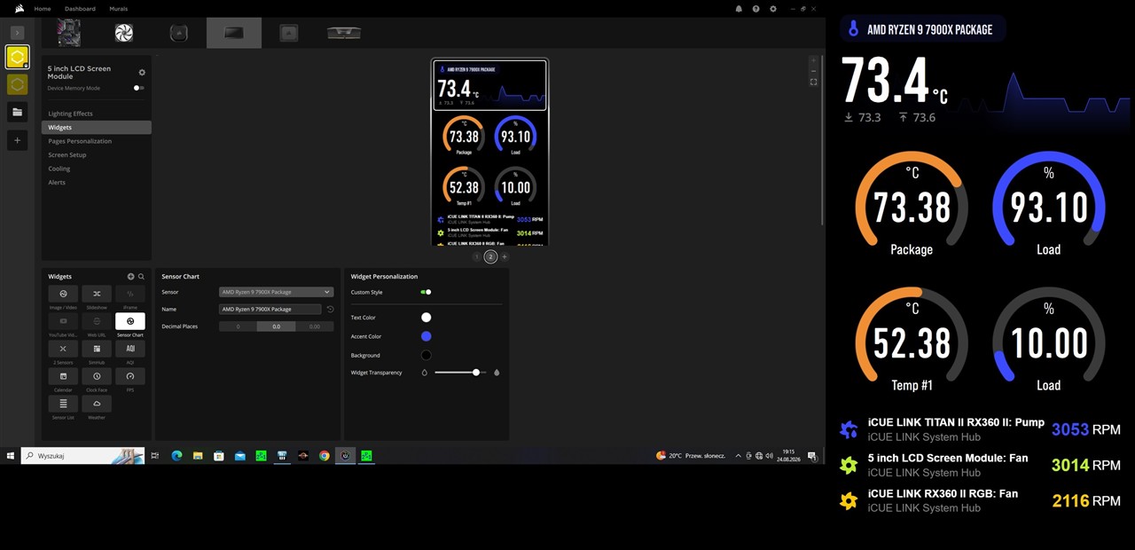 Corsair iCUE LINK TITAN II 360 RX LCD – sterowanie i oprogramowanie CORSAIR iCUE