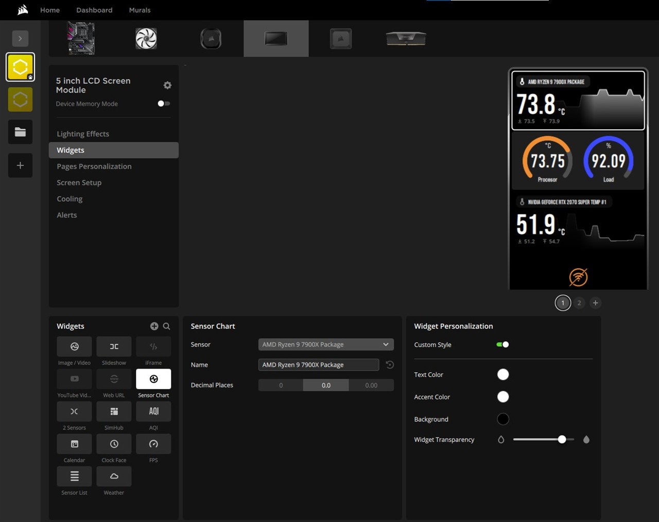 Corsair iCUE LINK TITAN II 360 RX LCD – sterowanie i oprogramowanie CORSAIR iCUE