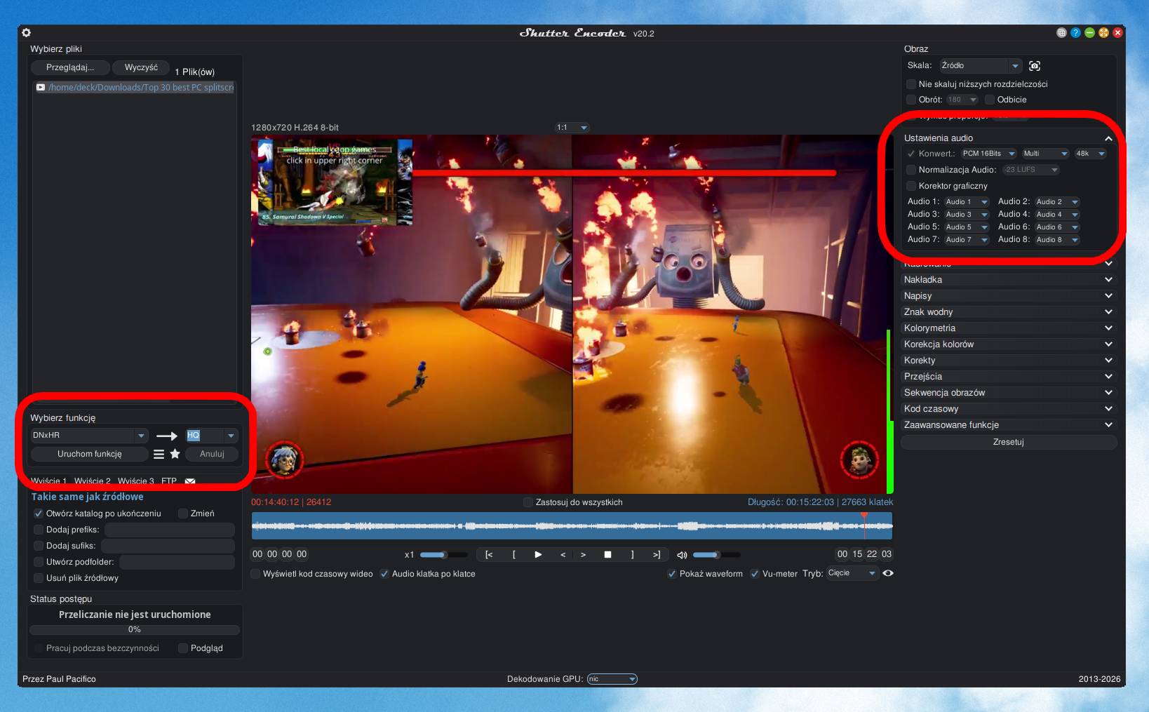 Shutter Encoder na Steam OS