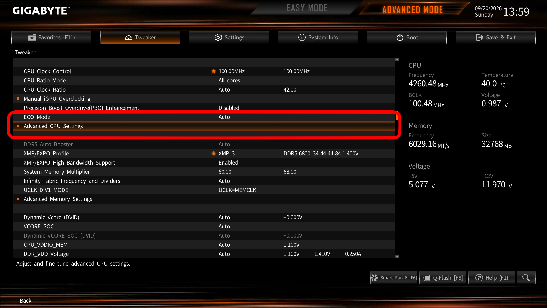 BIOS - Advanced CPU Settings