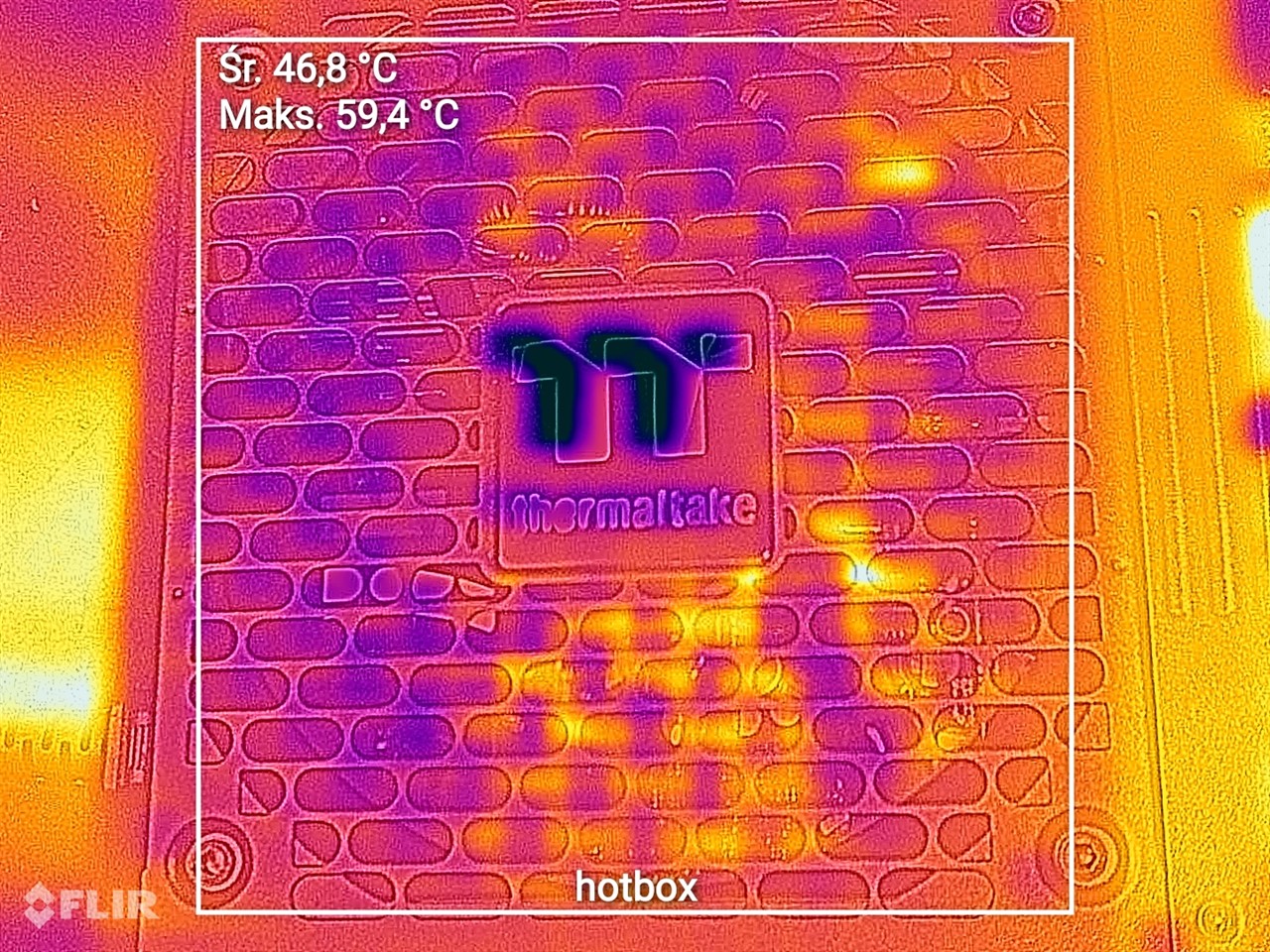 Thermaltake Dockpower FI 1000 W - termowizja przy 100% obciążenia