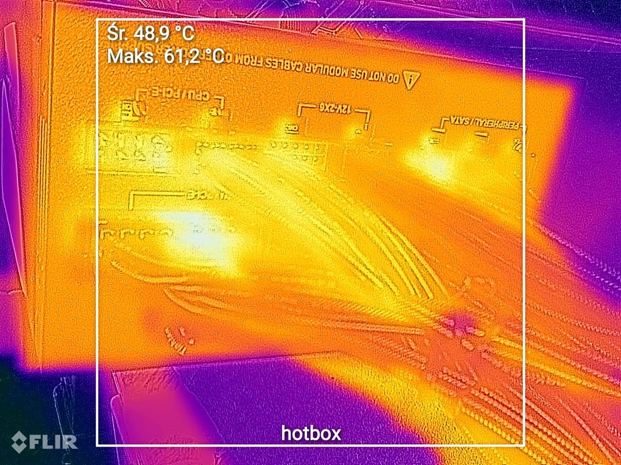 Thermaltake Dockpower FI 1000 W - termowizja w komorze termicznej Hot Box