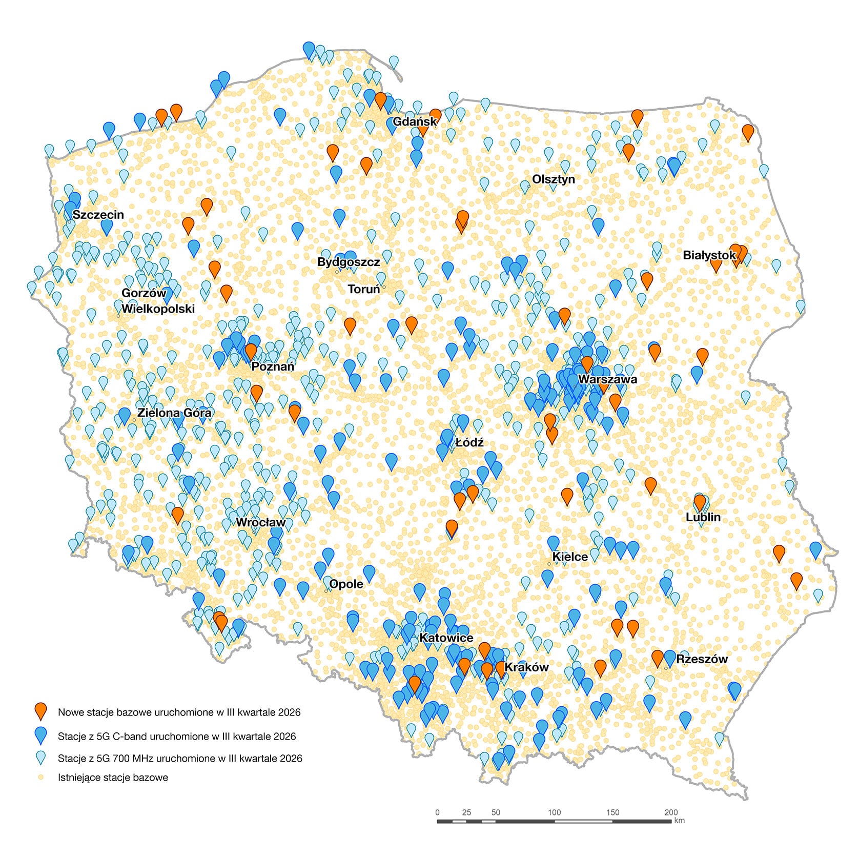 Mapa zasięgu Orange