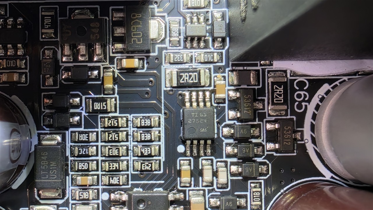 ASUS TUF Gaming 1200P - analiza elektroniki, komponentów, tranzystorów GaN i kondensatorów