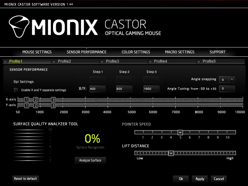 Mionix Castor oprogramowanie