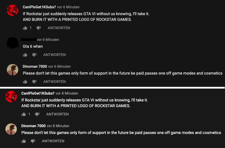 GTA 6 - komentarz na YouTube