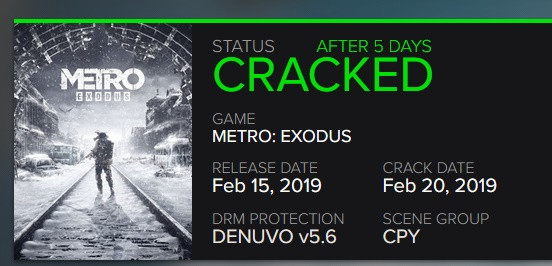 Metro Exodus spiracone - Denuvo 5.6 złamane w ekspresowym tempie