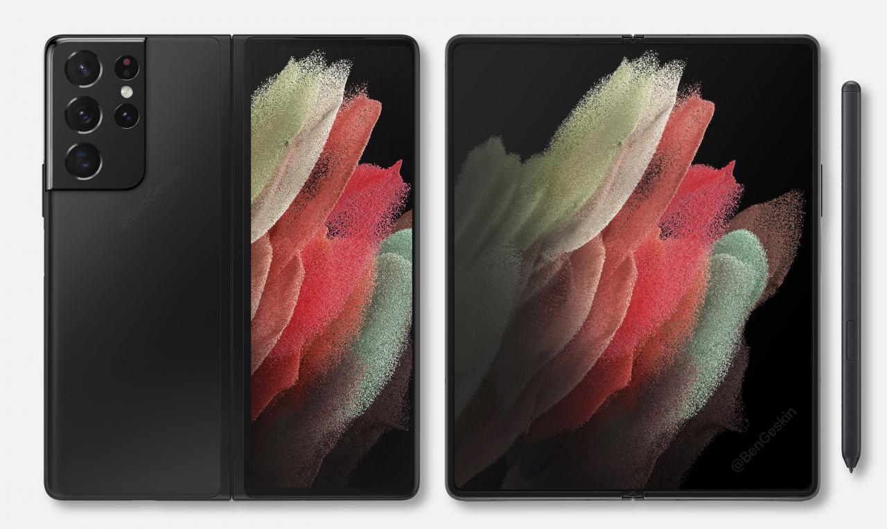Samsung Galaxy Z Fold 3 - trzecia generacja składanego smartfona zaprezentowana na renderze
