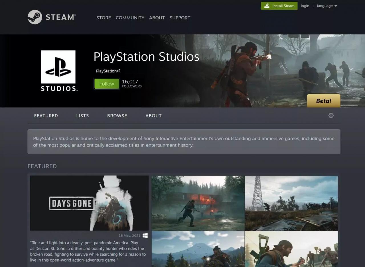 Nowa strona Steam PlayStation Studios sugeruje więcej portów gier PlayStation na PC