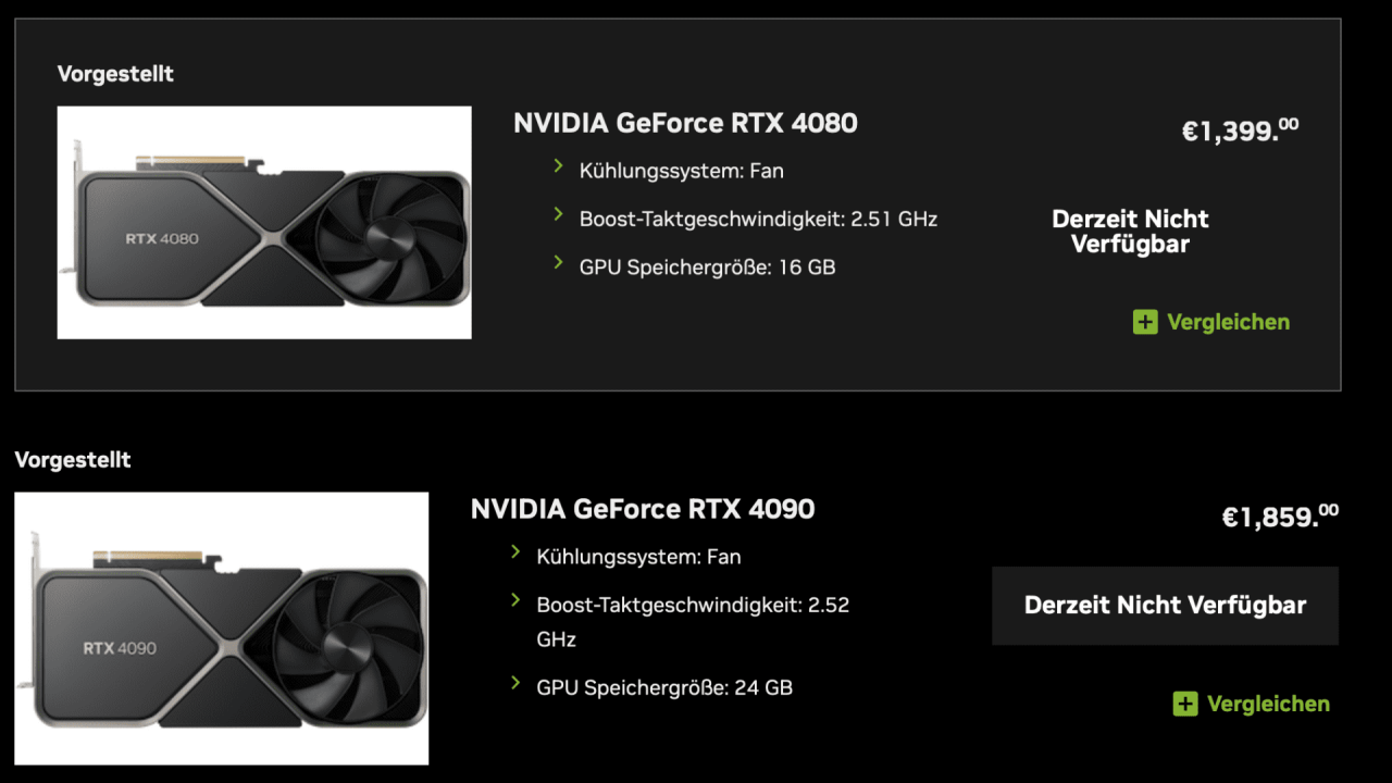 NVIDIA oficjalnie obniża ceny kart graficznych GeForce RTX 4090 i 4080 w Europie