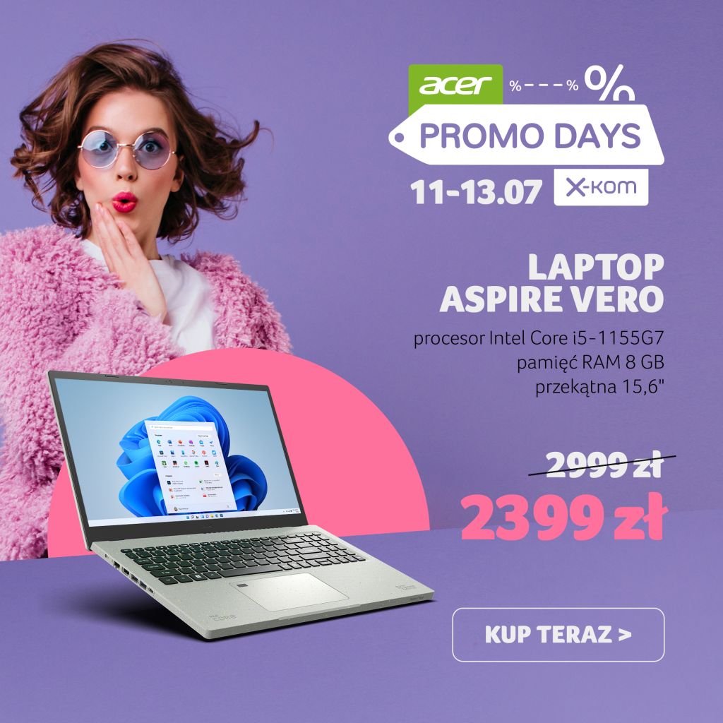Acer i x-kom startują z Promo Days. Sprzęt komputerowy (i nie tylko) do upolowania w super cenach