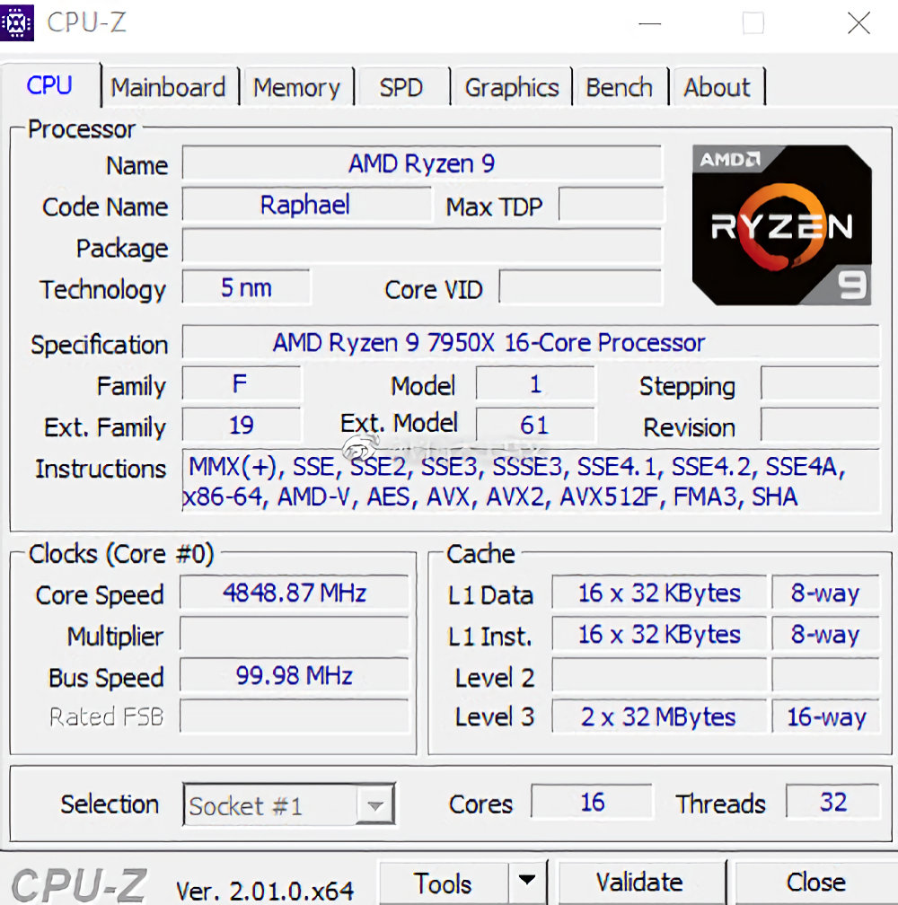 AMD Ryzen 9 7950X - nadchodzące flagowe CPU może rozpędzać się do 5,85 GHz