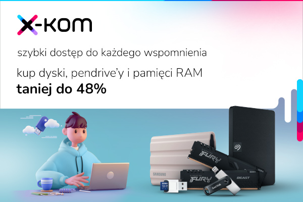 Dyski, pendrive-y i pamięci RAM do 48% taniej 