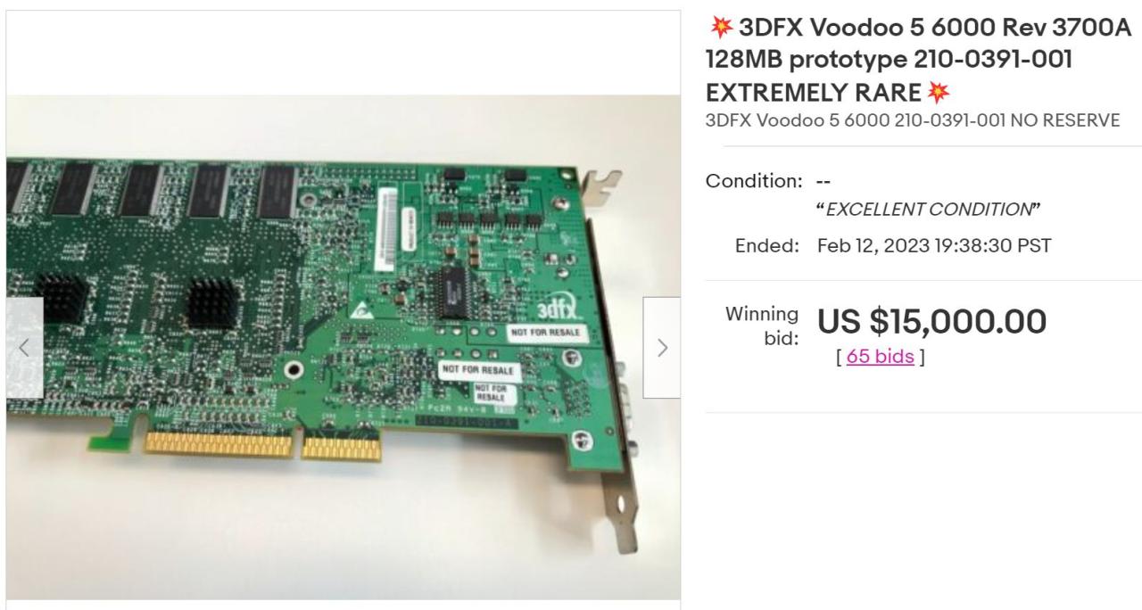 3Dfx Voodoo 5 6000 sprzedany za ponad 67 tys. zł