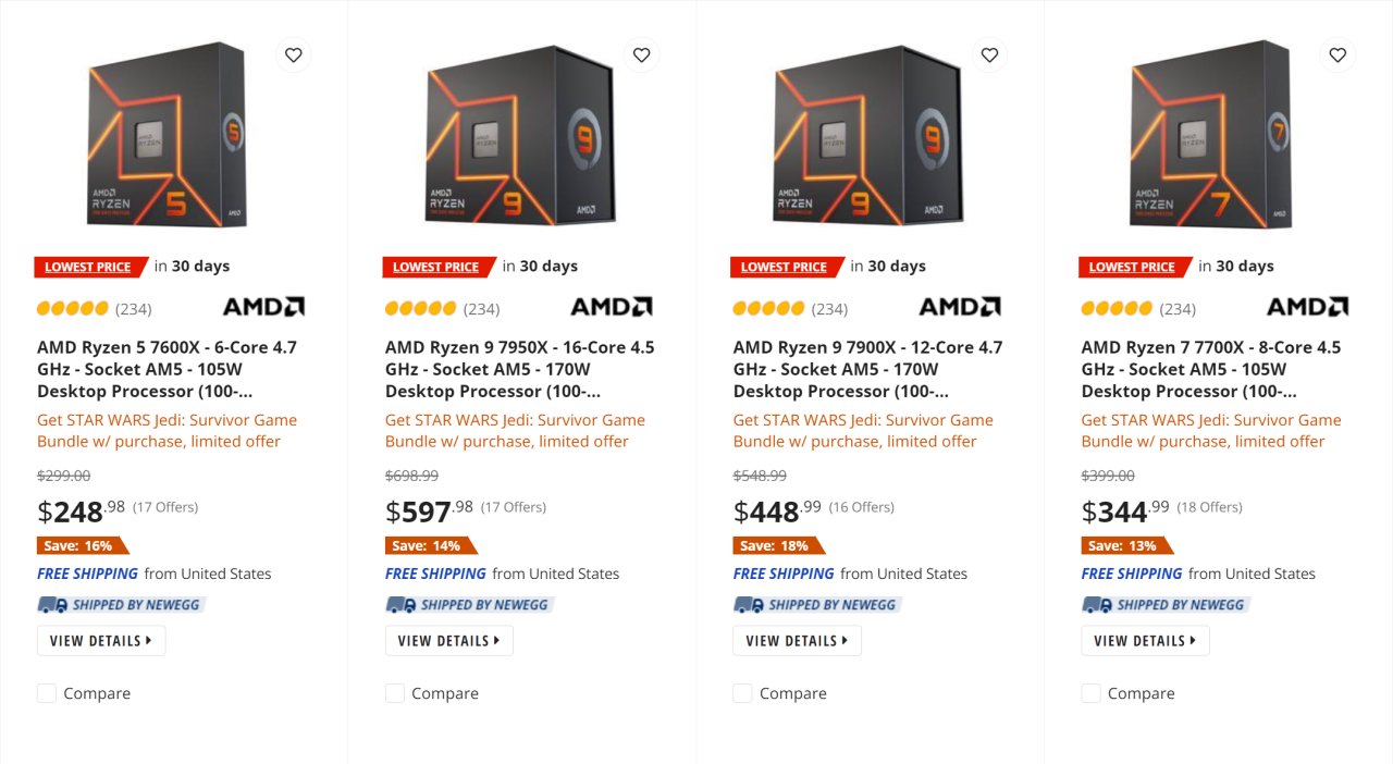 Ryzeny 7000 coraz tańsze. AMD chce wyczyścić magazyny przed premierą modeli X3D?