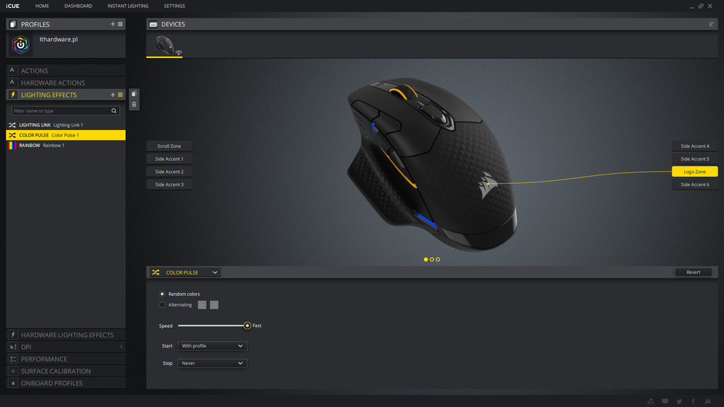 Corsair Dark Core RGB Pro Aplikacja