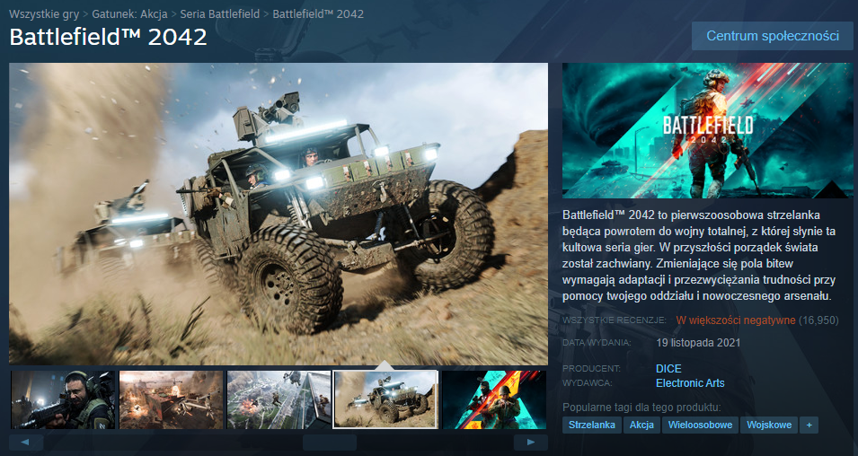Battlefield 2042 to katastrofa? Gracze zalewają grę niskimi ocenami na Steam