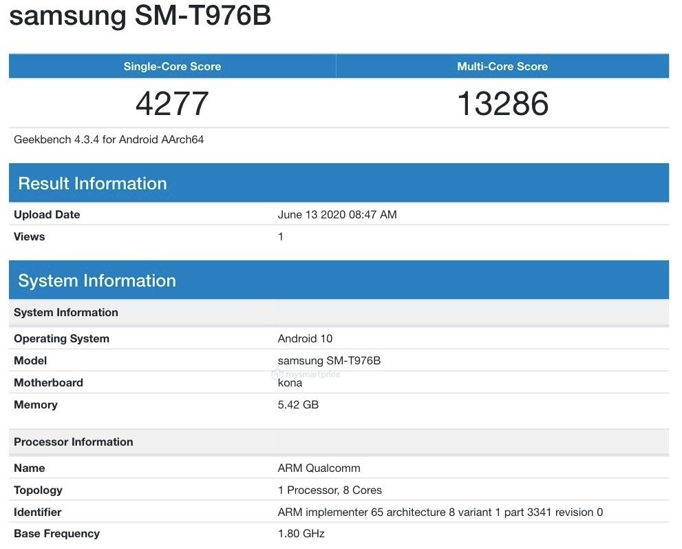 Samsung Galaxy Tab S7 dostrzeżony w bazie Geekbench